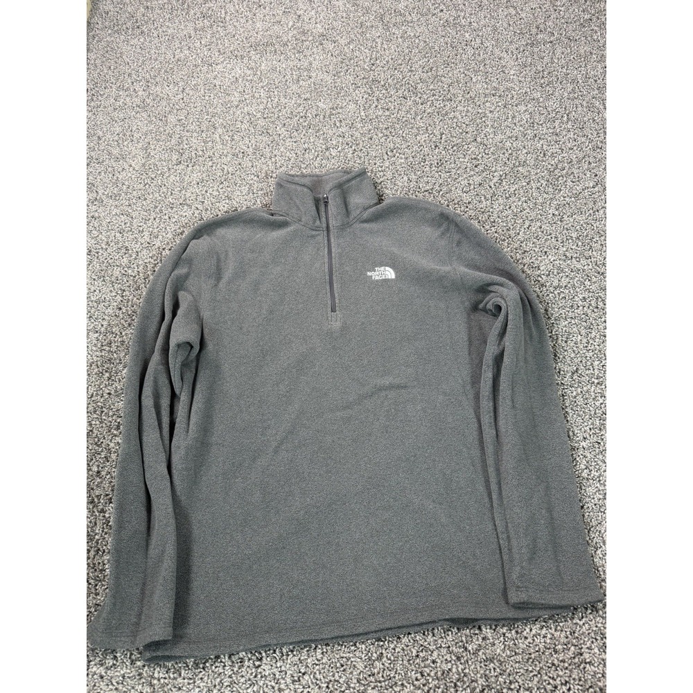 The North Face Glacier Fleece 1/4 Zip Jacket Men's Size Medium Gray Outdoor